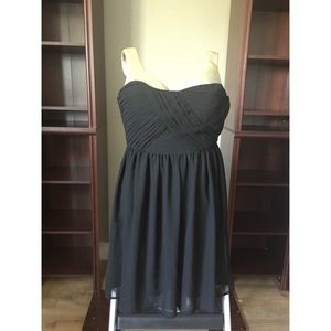 Strapless Black Flowy Dress